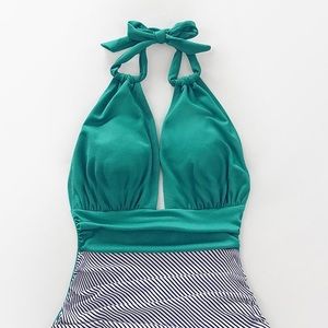 Haltered one piece swim suit